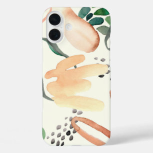 抽象芸術絵を描のかわいい鮮やかな水彩模様 iPhone 16 PLUSケース