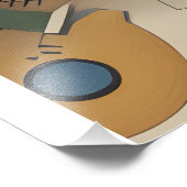 抽象芸術絵を描のギターとミュージカル楽器 フォトプリント (角)