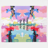 抽象芸術絵を描のスパッタ/滴、メッセージ フリースブランケット (正面(横))