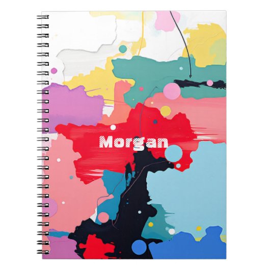 抽象芸術絵を描のスパッタ/滴、名前 ノートブック (正面)