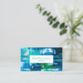 抽象芸術絵を描の名刺のカスタマイズ可能なブルース 名刺 (スタンド正面)