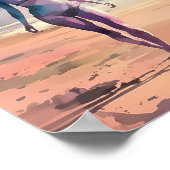 抽象芸術絵を描の女 ポスター (角)