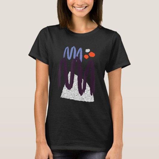 抽象芸術絵を描の線デザイン Tシャツ (正面)
