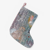 抽象芸術絵を描の背景ミックス・マイクス・アートワーク スモールクリスマスストッキング (正面 (吊り時))