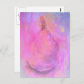 抽象芸術絵を描の静物ピンク梨 ポストカード (正面/裏面)