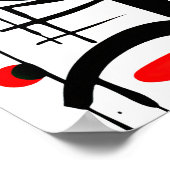 抽象芸術絵を描の黒猫 ポスター (角)