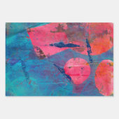 抽象芸術絵を描アクリルゲルプリントセット3 ラッピングペーパーシート (正面2)