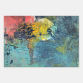 抽象芸術絵を描アクリルゲルプリントセット3 ラッピングペーパーシート (正面)