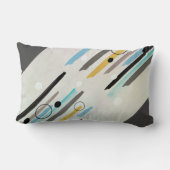 抽象芸術絵を描アストライプートと円のソフトカラー ランバークッション (裏面)