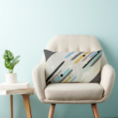 抽象芸術絵を描アストライプートと円のソフトカラー ランバークッション (椅子)