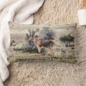 抽象芸術絵を描アンテロープ ランバークッション (ブランケット)