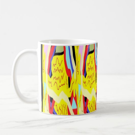 抽象芸術絵を描ア伝統的ート コーヒーマグカップ (左)