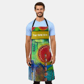 抽象芸術絵を描エプロン エプロン (着用した状態)