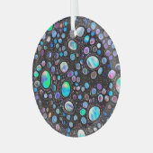 抽象芸術絵を描オパール宝石 ガラスオーナメント (正面左)