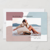 抽象芸術絵を描カラフル写真卒業パーティー 案内状 (正面)