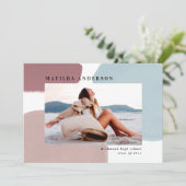 抽象芸術絵を描カラフル写真卒業パーティー 案内状 (スタンド正面)