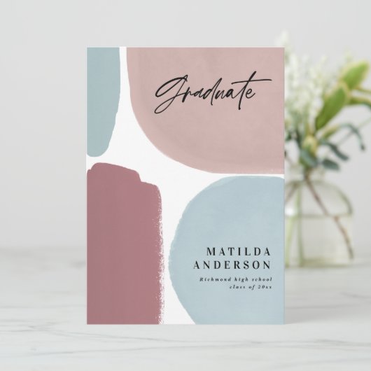 抽象芸術絵を描カラフル卒業党 案内状 (スタンド正面)