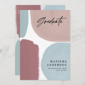 抽象芸術絵を描カラフル卒業党 案内状 (正面/裏面)