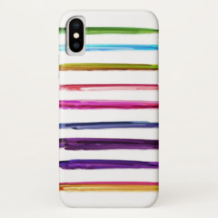抽象芸術絵を描カラフル絵を描のブラシ線 iPhone X ケース