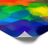 抽象芸術絵を描カラフル ポスター (角)