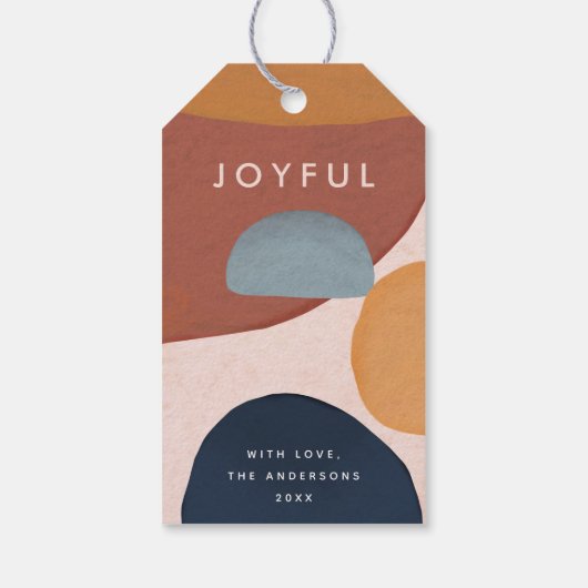 抽象芸術絵を描シェイプホリデーギフトラベル ギフトタグ (裏面)