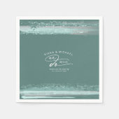 抽象芸術絵を描ストローク私たちは感謝を行うティール(緑がかった色)ID886 スタンダードカクテルナプキン (正面)