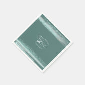 抽象芸術絵を描ストローク私たちは感謝を行うティール(緑がかった色)ID886 スタンダードカクテルナプキン (角)