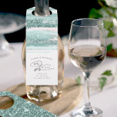 抽象芸術絵を描ストローク私たちは感謝を行うティール（緑がかった色）ID886 ボトルネックタグ