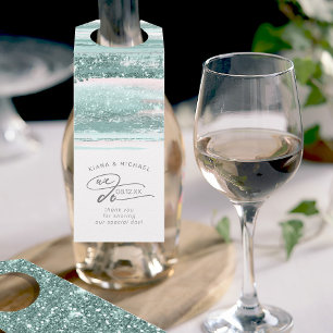 抽象芸術絵を描ストローク私たちは感謝を行うティール（緑がかった色）ID886 ボトルネックタグ