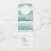 抽象芸術絵を描ストローク私たちは感謝を行うティール(緑がかった色)ID886 ボトルネックタグ (正面)