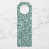 抽象芸術絵を描ストローク私たちは感謝を行うティール(緑がかった色)ID886 ボトルネックタグ (裏面)