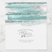 抽象芸術絵を描ストローク私たちは感謝を行うティール(緑がかった色)ID886 ワインラベル (シングルラベル)