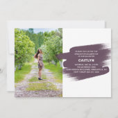 抽象芸術絵を描ストローク2025写真卒業パーティー 招待状 (裏面)