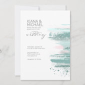 抽象芸術絵を描ストロ結婚ークのティール(緑がかった色)ID886 (正面)