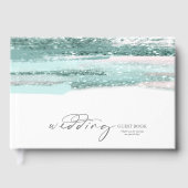 抽象芸術絵を描ストロ結婚ークのティール（緑がかった色）ID886 ゲストブック (正面)