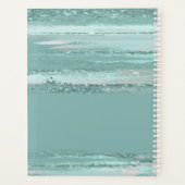 抽象芸術絵を描ストロ結婚ークのティール(緑がかった色)ID886 プランナー手帳 (裏面)