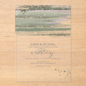 抽象芸術絵を描ストロ結婚ークのV3 ID886 アクリル招待状 (正面)