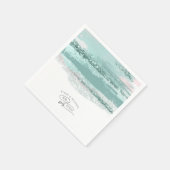 抽象芸術絵を描ストロ結婚ークWe Doティール(緑がかった色)ID886 スタンダードカクテルナプキン (角)