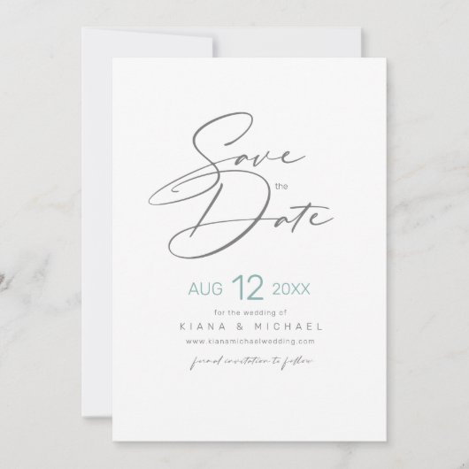 抽象芸術絵を描ストロ結婚ークWe Doティール(緑がかった色)ID886 セーブザデート (正面)