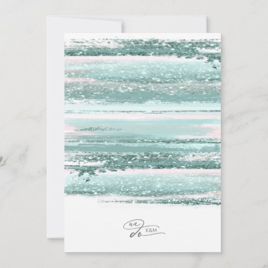 抽象芸術絵を描ストロ結婚ークWe Doティール(緑がかった色)ID886 セーブザデート (裏面)