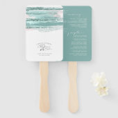 抽象芸術絵を描ストロ結婚ークWe Doティール(緑がかった色)ID886 ハンドファン (正面&裏面)