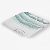 抽象芸術絵を描ストロ結婚ークWe Doティール(緑がかった色)ID886 ペーパープレート (傾斜あり)