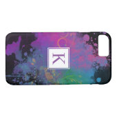 抽象芸術絵を描スプラッシュ&スワールオンブラックモノグラム Case-Mate iPhoneケース (裏面(横))