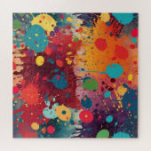 抽象芸術絵を描スプラ数々のット色 ジグソーパズル (横)