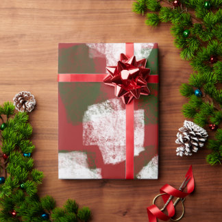 抽象芸術絵を描スポンジのクリスマス ラッピングペーパー