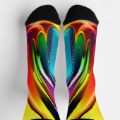 抽象芸術絵を描スワーズ（黒のスプラッシュ付き） ソックス (上部)