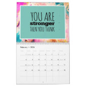 抽象芸術絵を描スール感動的引用文モノグラム カレンダー (2月 2026)