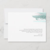 抽象芸術絵を描ス結婚ロークありがとうティール（緑がかった色）ID886 サンキューカード (裏面)