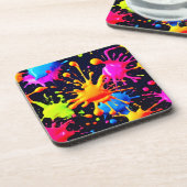 抽象芸術絵を描ス・スプラッシュ・アートワーク コースター (左側)