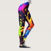 抽象芸術絵を描ス・スプラッシュ・アートワーク レギンス (右)